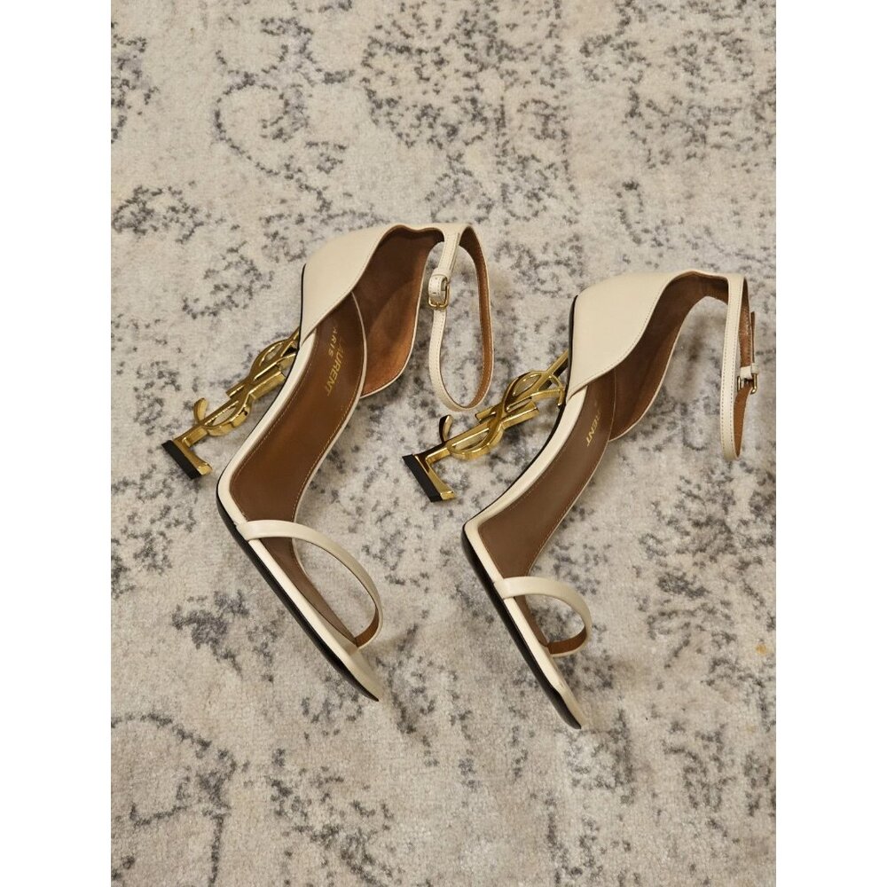 Saint Laurent Opyum YSL Logo Heels In Size 39.5 - Picture 3 of 10